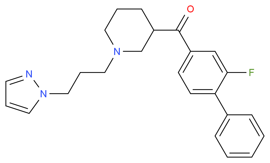 (2-fluoro-4-biphenylyl){1-[3-(1H-pyrazol-1-yl)propyl]-3-piperidinyl}methanone_Molecular_structure_CAS_)