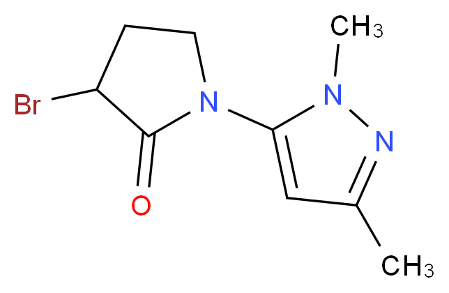 3-bromo-1-(1,3-dimethyl-1H-pyrazol-5-yl)pyrrolidin-2-one_Molecular_structure_CAS_)