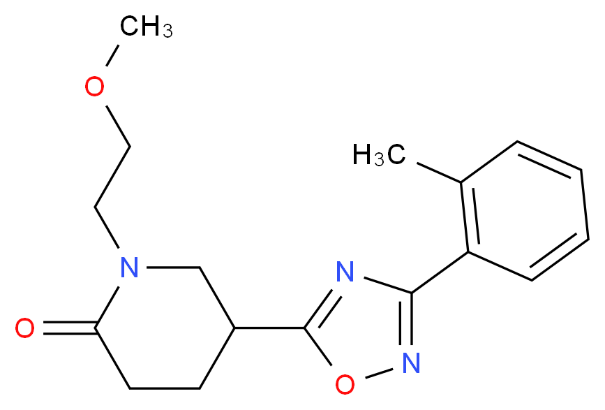 1-(2-methoxyethyl)-5-[3-(2-methylphenyl)-1,2,4-oxadiazol-5-yl]-2-piperidinone_Molecular_structure_CAS_)