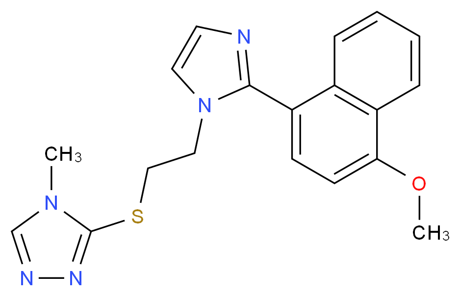 3-({2-[2-(4-methoxy-1-naphthyl)-1H-imidazol-1-yl]ethyl}thio)-4-methyl-4H-1,2,4-triazole_Molecular_structure_CAS_)