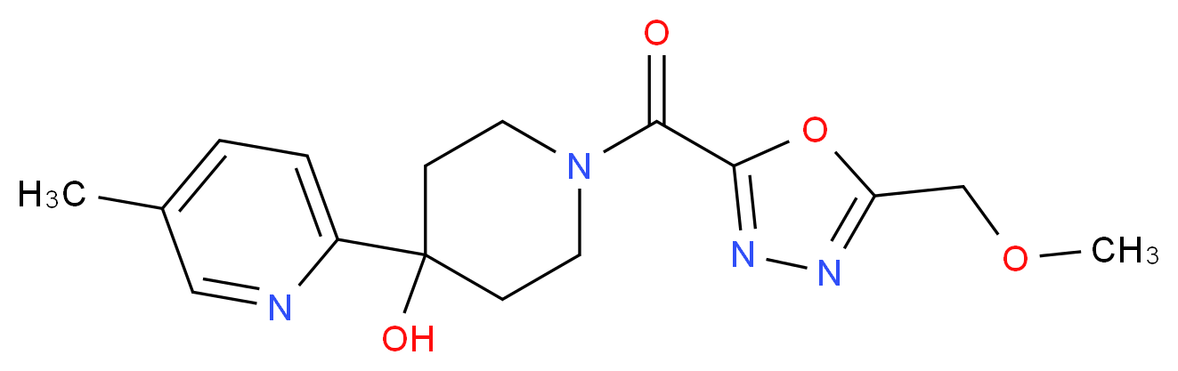 1-{[5-(methoxymethyl)-1,3,4-oxadiazol-2-yl]carbonyl}-4-(5-methylpyridin-2-yl)piperidin-4-ol_Molecular_structure_CAS_)