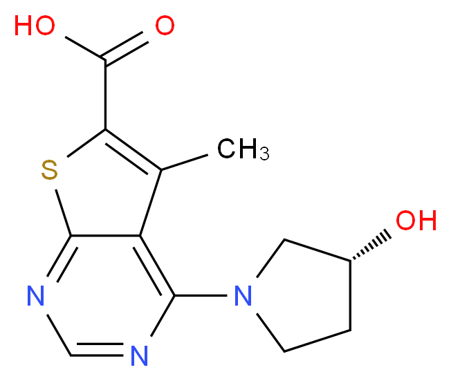 4-[(3R)-3-hydroxypyrrolidin-1-yl]-5-methylthieno[2,3-d]pyrimidine-6-carboxylic acid_Molecular_structure_CAS_)