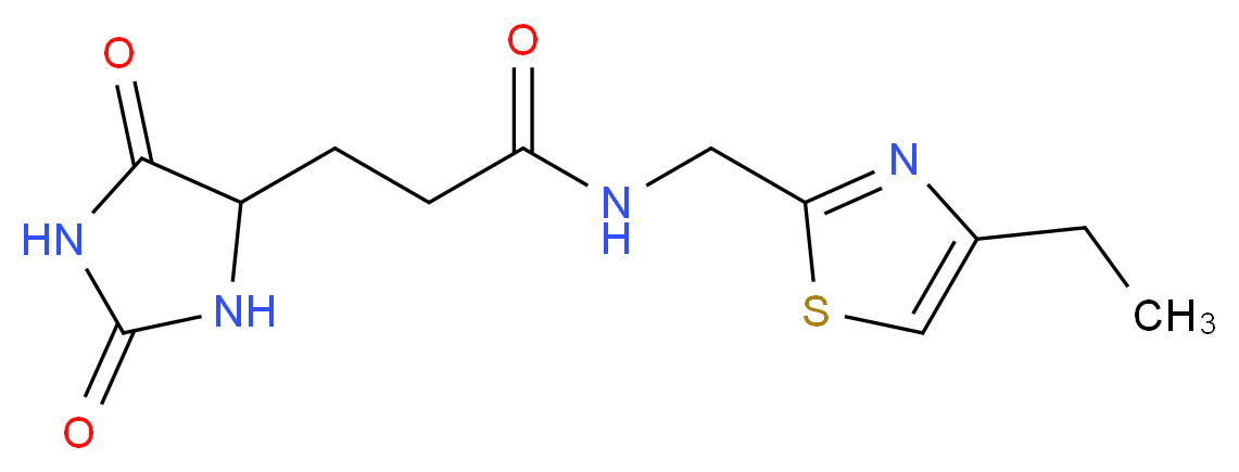 3-(2,5-dioxo-4-imidazolidinyl)-N-[(4-ethyl-1,3-thiazol-2-yl)methyl]propanamide_Molecular_structure_CAS_)