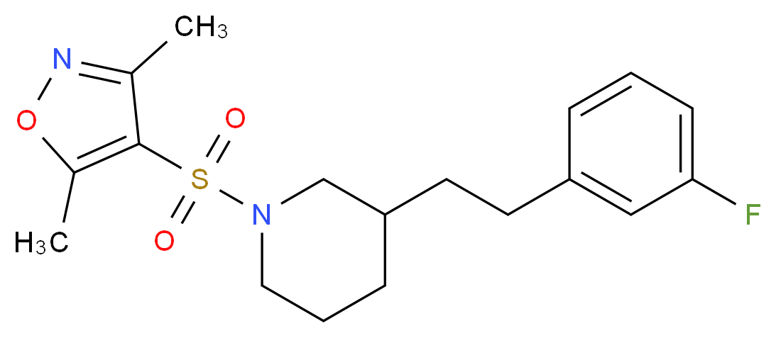 1-[(3,5-dimethyl-4-isoxazolyl)sulfonyl]-3-[2-(3-fluorophenyl)ethyl]piperidine_Molecular_structure_CAS_)