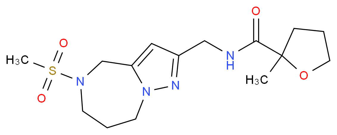 2-methyl-N-{[5-(methylsulfonyl)-5,6,7,8-tetrahydro-4H-pyrazolo[1,5-a][1,4]diazepin-2-yl]methyl}tetrahydrofuran-2-carboxamide_Molecular_structure_CAS_)