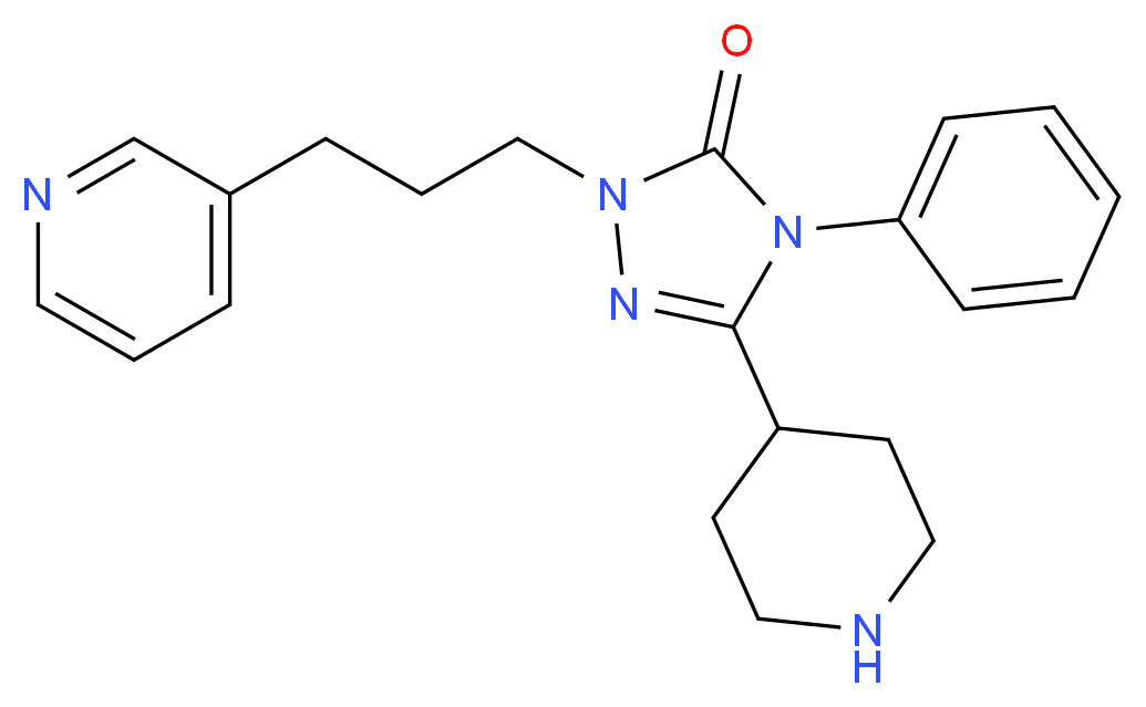 4-phenyl-5-piperidin-4-yl-2-(3-pyridin-3-ylpropyl)-2,4-dihydro-3H-1,2,4-triazol-3-one_Molecular_structure_CAS_)
