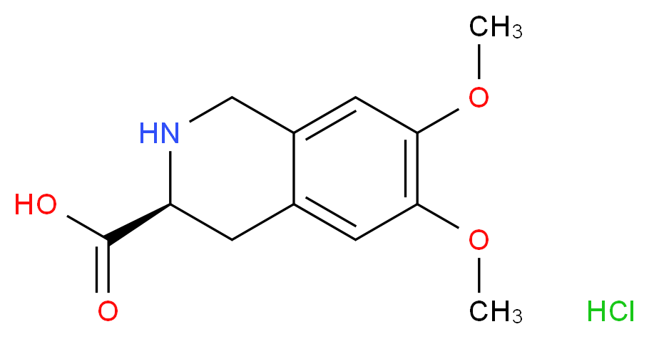 (S)-6,7-dimethoxy-1,2,3,4-tetrahydroisoquinoline-3-carboxylic acid hydrochloride_Molecular_structure_CAS_)