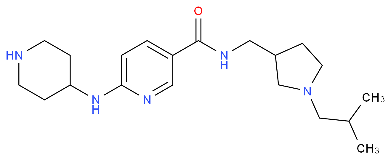 N-[(1-isobutylpyrrolidin-3-yl)methyl]-6-(piperidin-4-ylamino)nicotinamide_Molecular_structure_CAS_)