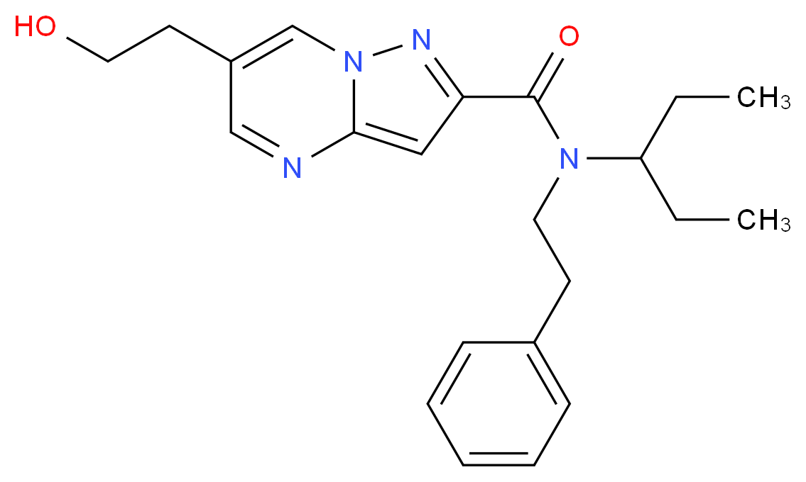 N-(1-ethylpropyl)-6-(2-hydroxyethyl)-N-(2-phenylethyl)pyrazolo[1,5-a]pyrimidine-2-carboxamide_Molecular_structure_CAS_)