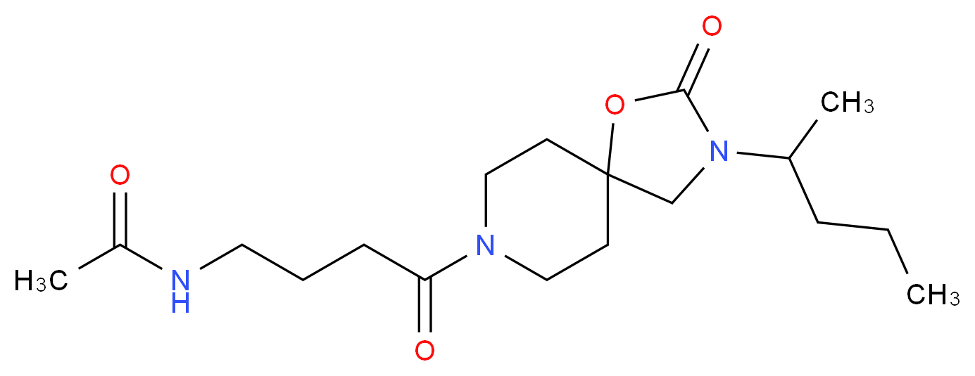 N-{4-[3-(1-methylbutyl)-2-oxo-1-oxa-3,8-diazaspiro[4.5]dec-8-yl]-4-oxobutyl}acetamide_Molecular_structure_CAS_)