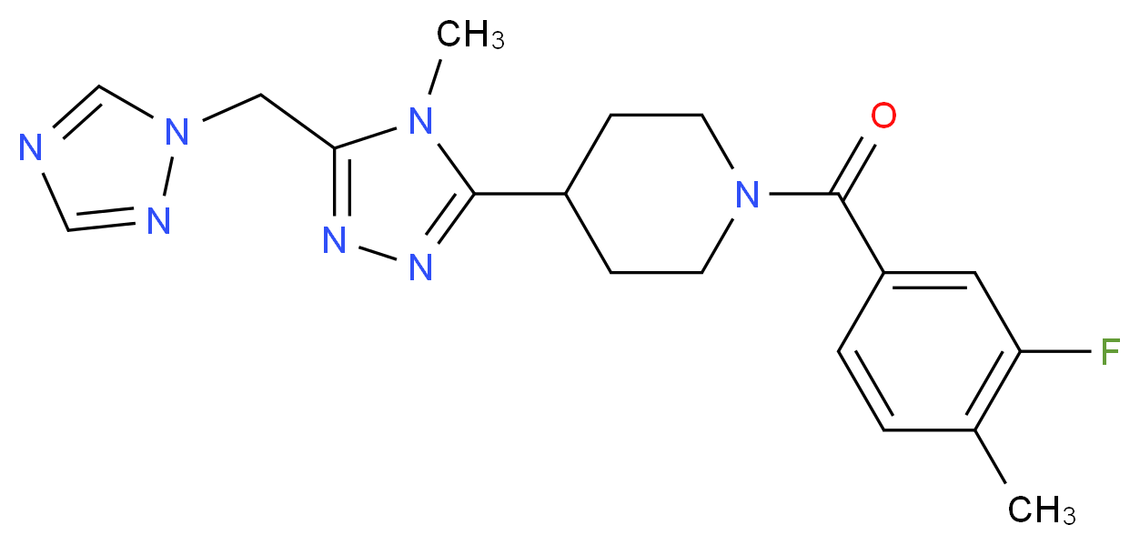 1-(3-fluoro-4-methylbenzoyl)-4-[4-methyl-5-(1H-1,2,4-triazol-1-ylmethyl)-4H-1,2,4-triazol-3-yl]piperidine_Molecular_structure_CAS_)