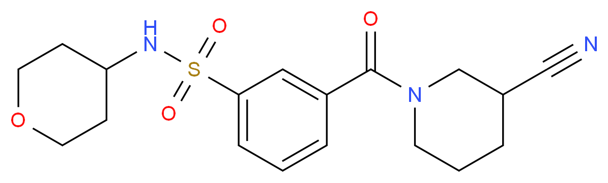 3-[(3-cyanopiperidin-1-yl)carbonyl]-N-(tetrahydro-2H-pyran-4-yl)benzenesulfonamide_Molecular_structure_CAS_)