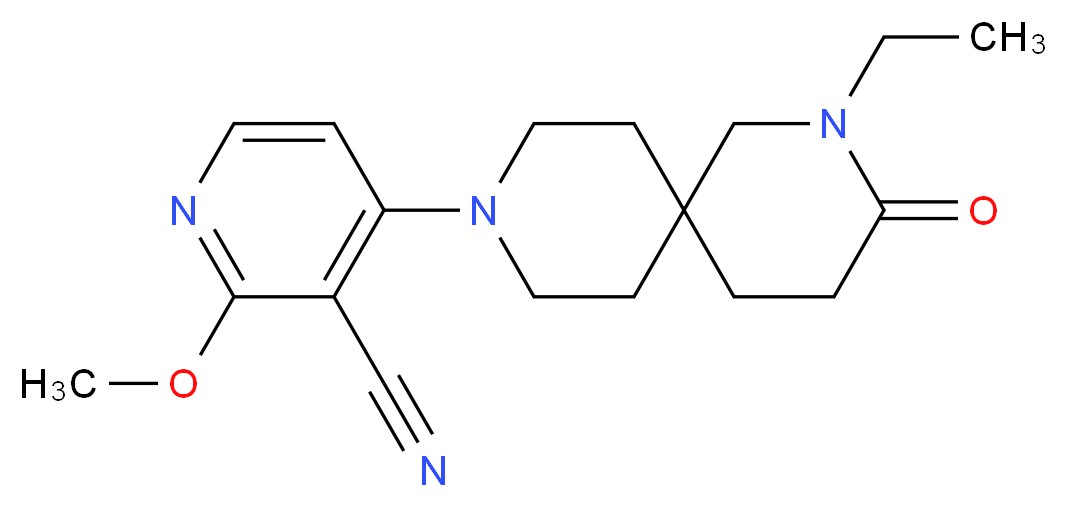 4-(2-ethyl-3-oxo-2,9-diazaspiro[5.5]undec-9-yl)-2-methoxynicotinonitrile_Molecular_structure_CAS_)