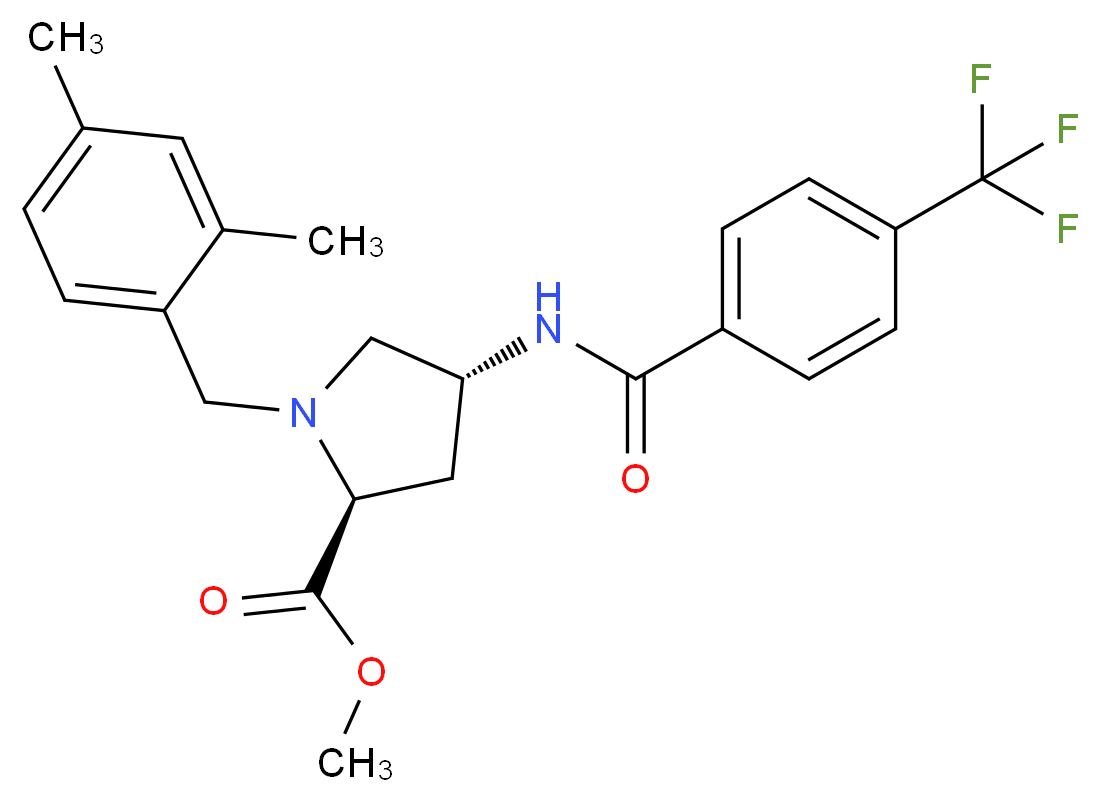 methyl (4R)-1-(2,4-dimethylbenzyl)-4-{[4-(trifluoromethyl)benzoyl]amino}-L-prolinate_Molecular_structure_CAS_)