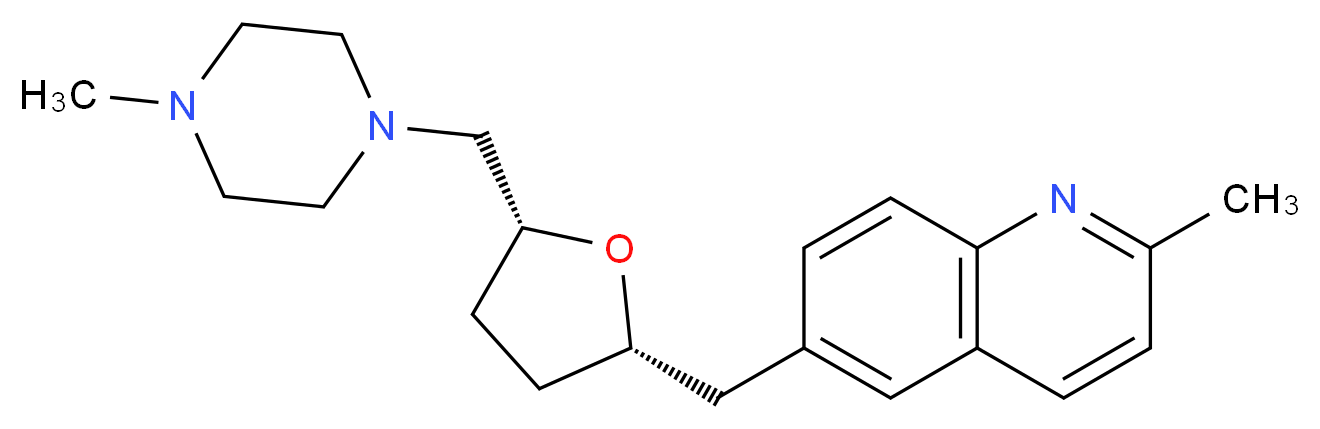 2-methyl-6-({(2S*,5R*)-5-[(4-methylpiperazin-1-yl)methyl]tetrahydrofuran-2-yl}methyl)quinoline_Molecular_structure_CAS_)