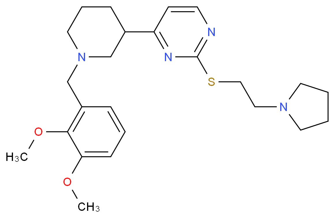 4-[1-(2,3-dimethoxybenzyl)-3-piperidinyl]-2-{[2-(1-pyrrolidinyl)ethyl]thio}pyrimidine_Molecular_structure_CAS_)