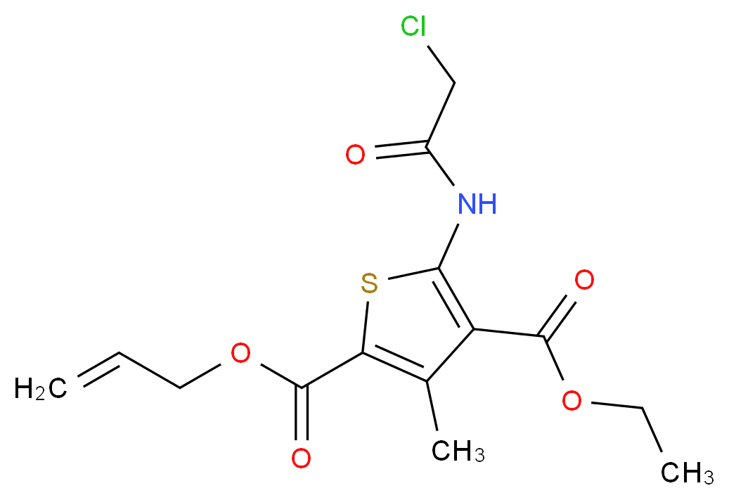 5-(2-Chloro-acetylamino)-3-methyl-thiophene-2,4-dicarboxylic acid 2-allyl ester 4-ethyl ester_Molecular_structure_CAS_)