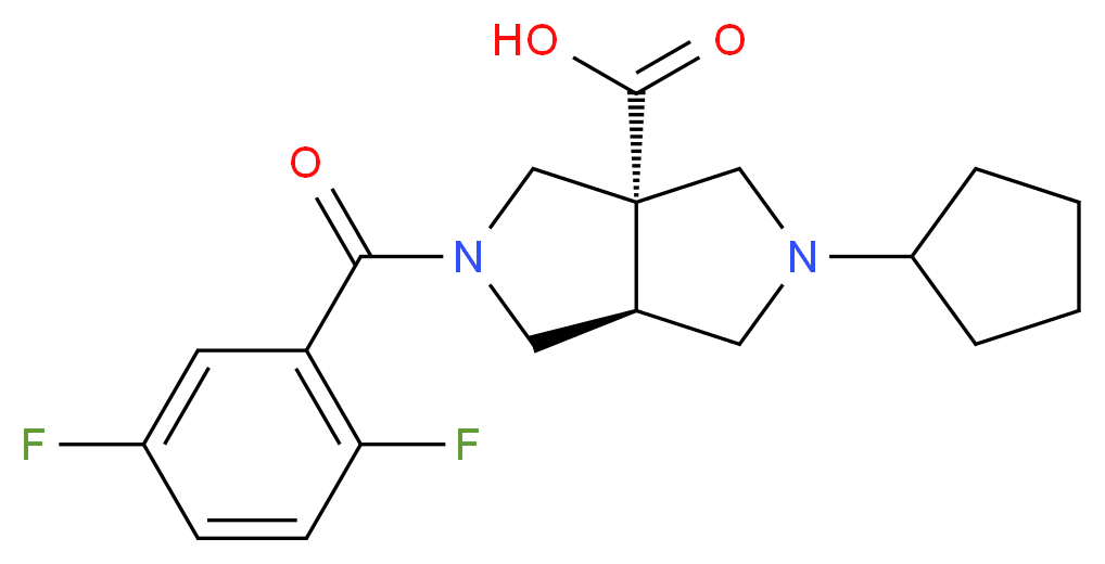 (3aS*,6aS*)-2-cyclopentyl-5-(2,5-difluorobenzoyl)hexahydropyrrolo[3,4-c]pyrrole-3a(1H)-carboxylic acid_Molecular_structure_CAS_)