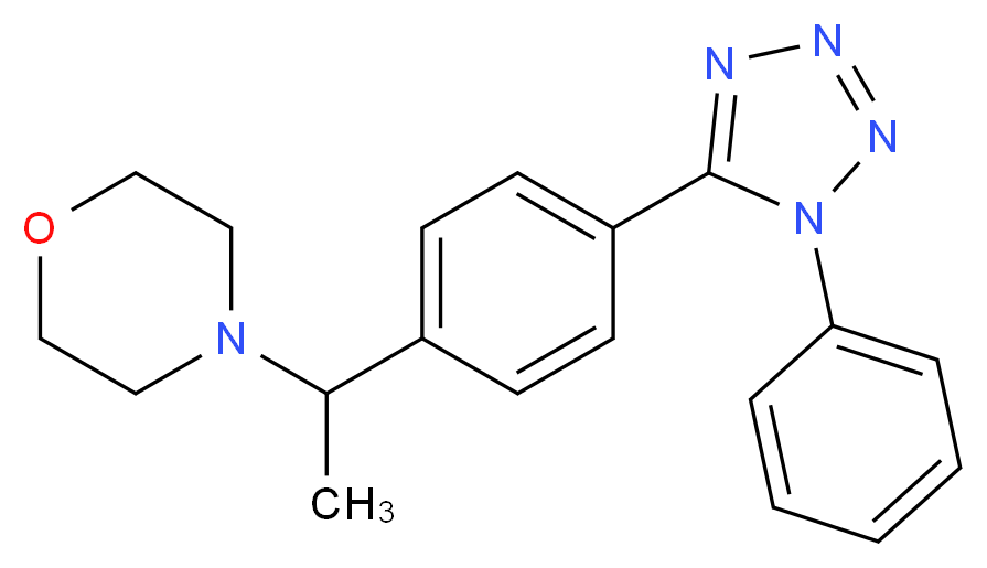 4-{1-[4-(1-phenyl-1H-tetrazol-5-yl)phenyl]ethyl}morpholine_Molecular_structure_CAS_)