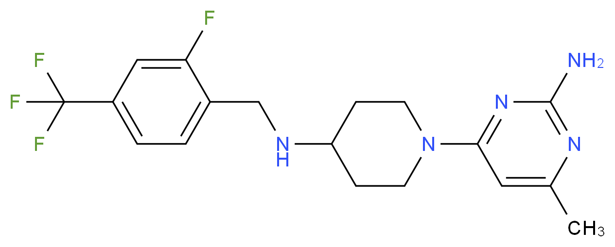 4-(4-{[2-fluoro-4-(trifluoromethyl)benzyl]amino}piperidin-1-yl)-6-methylpyrimidin-2-amine_Molecular_structure_CAS_)