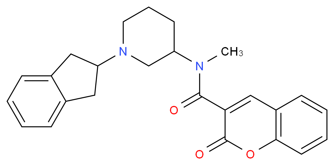 N-[1-(2,3-dihydro-1H-inden-2-yl)-3-piperidinyl]-N-methyl-2-oxo-2H-chromene-3-carboxamide_Molecular_structure_CAS_)