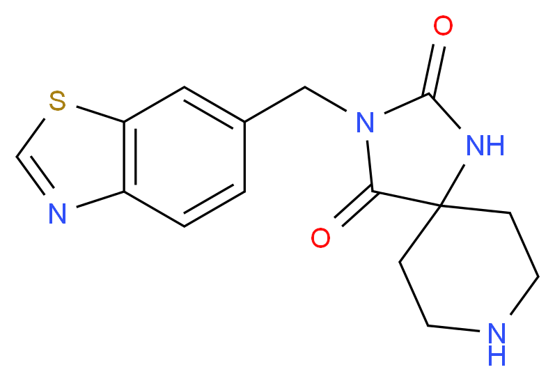 3-(1,3-benzothiazol-6-ylmethyl)-1,3,8-triazaspiro[4.5]decane-2,4-dione_Molecular_structure_CAS_)