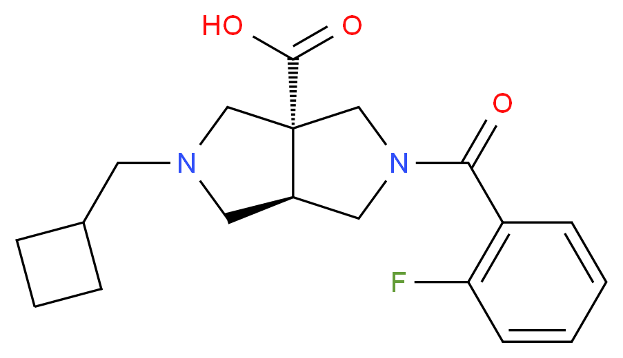 (3aR*,6aR*)-2-(cyclobutylmethyl)-5-(2-fluorobenzoyl)hexahydropyrrolo[3,4-c]pyrrole-3a(1H)-carboxylic acid_Molecular_structure_CAS_)