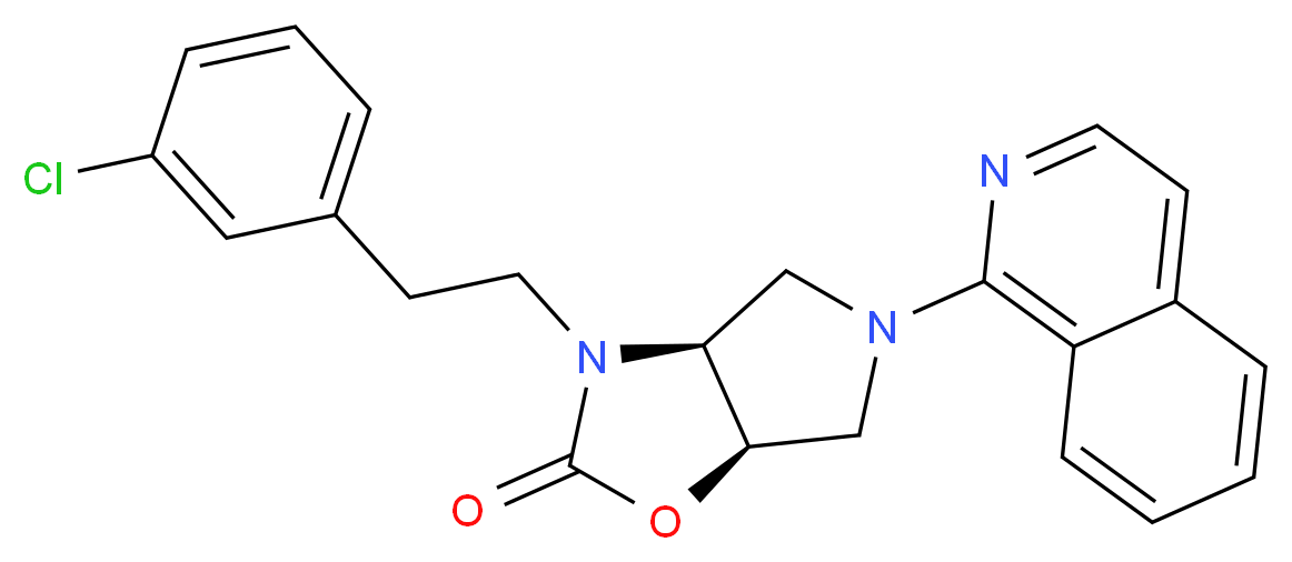 (3aS*,6aR*)-3-[2-(3-chlorophenyl)ethyl]-5-isoquinolin-1-ylhexahydro-2H-pyrrolo[3,4-d][1,3]oxazol-2-one_Molecular_structure_CAS_)