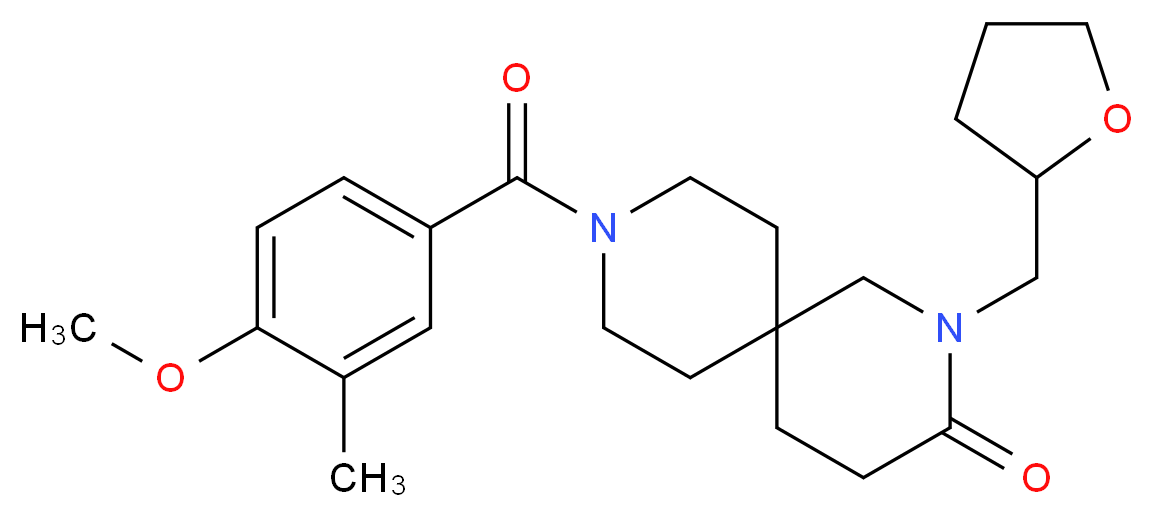 9-(4-methoxy-3-methylbenzoyl)-2-(tetrahydrofuran-2-ylmethyl)-2,9-diazaspiro[5.5]undecan-3-one_Molecular_structure_CAS_)
