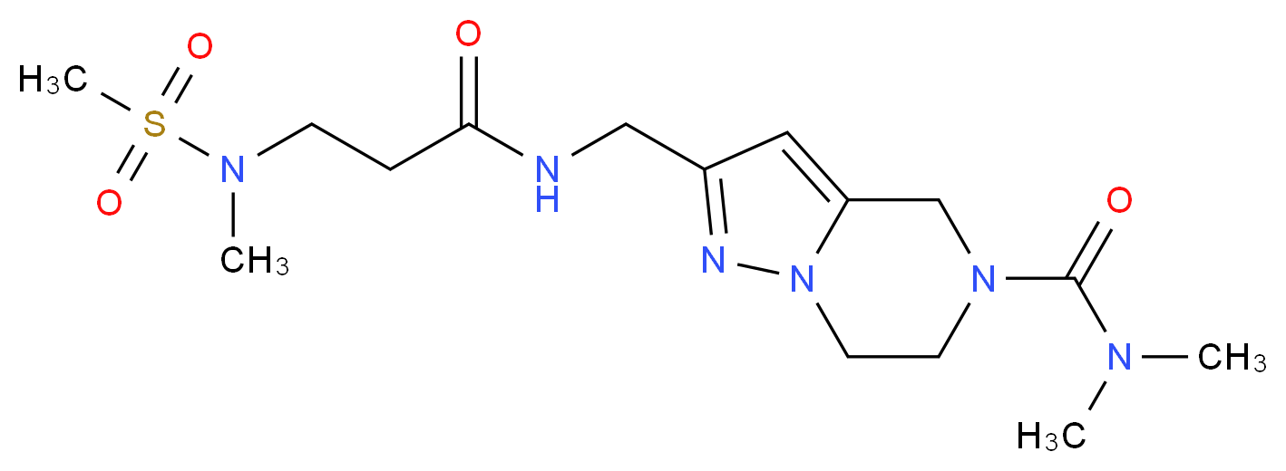 N,N-dimethyl-2-({[N-methyl-N-(methylsulfonyl)-beta-alanyl]amino}methyl)-6,7-dihydropyrazolo[1,5-a]pyrazine-5(4H)-carboxamide_Molecular_structure_CAS_)
