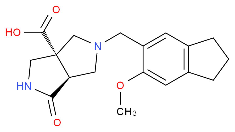 (3aR*,6aS*)-5-[(6-methoxy-2,3-dihydro-1H-inden-5-yl)methyl]-1-oxohexahydropyrrolo[3,4-c]pyrrole-3a(1H)-carboxylic acid_Molecular_structure_CAS_)