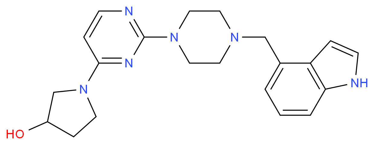 1-{2-[4-(1H-indol-4-ylmethyl)piperazin-1-yl]pyrimidin-4-yl}pyrrolidin-3-ol_Molecular_structure_CAS_)