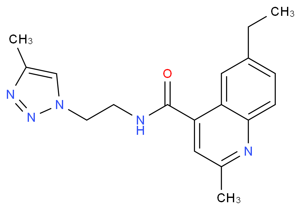 6-ethyl-2-methyl-N-[2-(4-methyl-1H-1,2,3-triazol-1-yl)ethyl]-4-quinolinecarboxamide_Molecular_structure_CAS_)