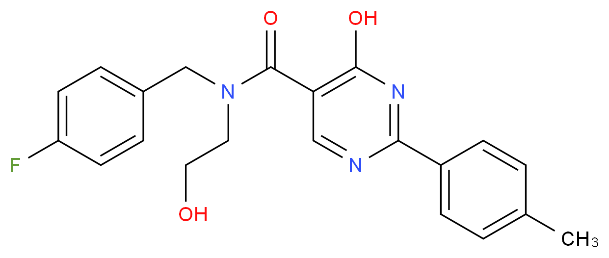 N-(4-fluorobenzyl)-4-hydroxy-N-(2-hydroxyethyl)-2-(4-methylphenyl)pyrimidine-5-carboxamide_Molecular_structure_CAS_)