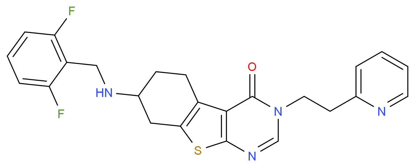 7-[(2,6-difluorobenzyl)amino]-3-[2-(2-pyridinyl)ethyl]-5,6,7,8-tetrahydro[1]benzothieno[2,3-d]pyrimidin-4(3H)-one_Molecular_structure_CAS_)