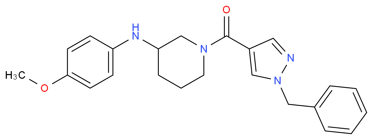 1-[(1-benzyl-1H-pyrazol-4-yl)carbonyl]-N-(4-methoxyphenyl)-3-piperidinamine_Molecular_structure_CAS_)