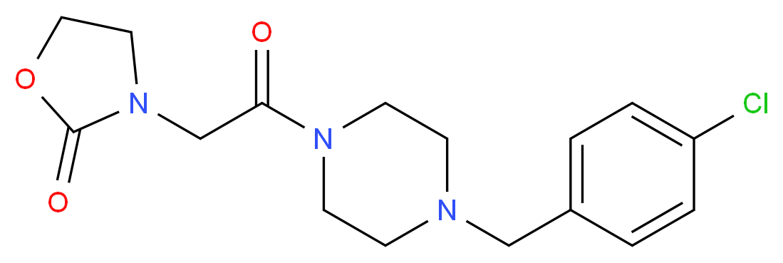 3-{2-[4-(4-chlorobenzyl)-1-piperazinyl]-2-oxoethyl}-1,3-oxazolidin-2-one_Molecular_structure_CAS_)