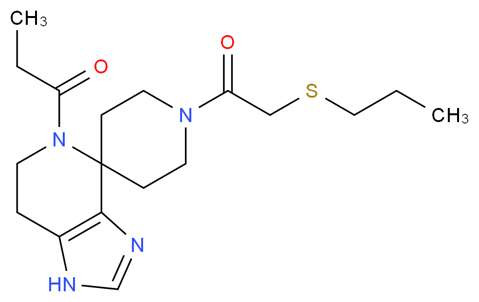 5-propionyl-1'-[(propylthio)acetyl]-1,5,6,7-tetrahydrospiro[imidazo[4,5-c]pyridine-4,4'-piperidine]_Molecular_structure_CAS_)