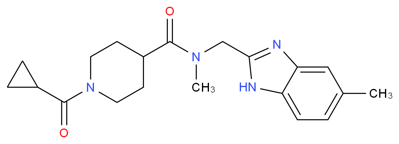 1-(cyclopropylcarbonyl)-N-methyl-N-[(5-methyl-1H-benzimidazol-2-yl)methyl]-4-piperidinecarboxamide_Molecular_structure_CAS_)