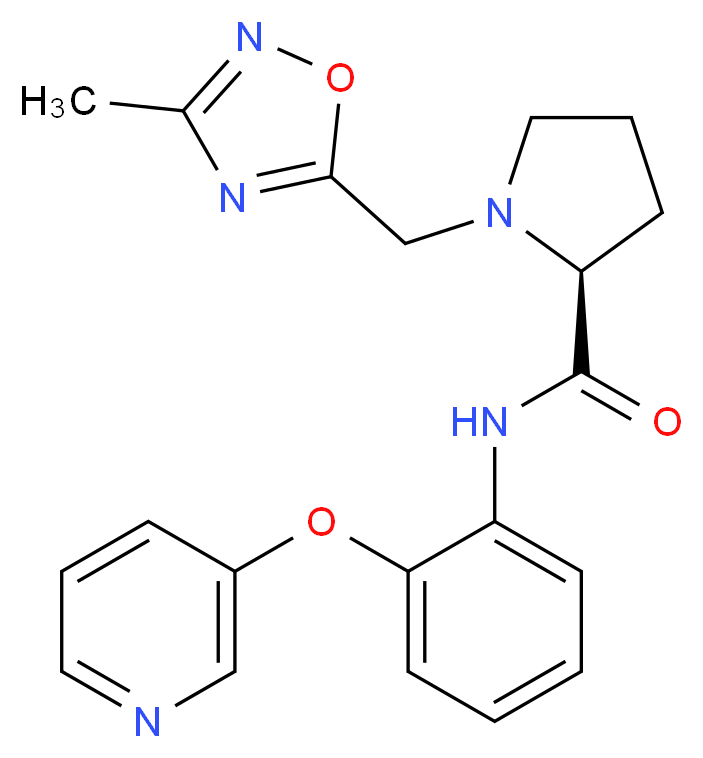1-[(3-methyl-1,2,4-oxadiazol-5-yl)methyl]-N-[2-(pyridin-3-yloxy)phenyl]-L-prolinamide_Molecular_structure_CAS_)