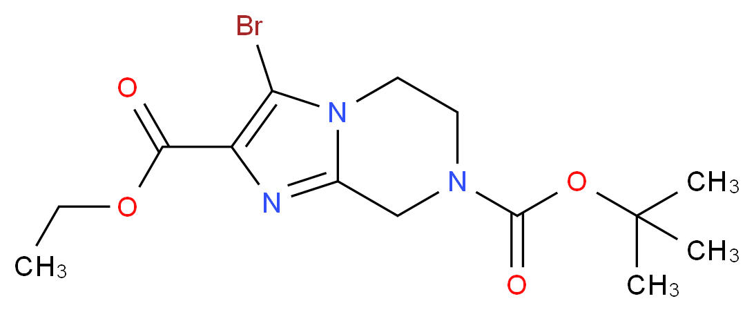 Ethyl 7-(tert-Butoxycarbonyl)-3-bromo-5,6,7,8-tetrahydroimidazo[1,2-a]pyrazine-2-carboxylate_Molecular_structure_CAS_1053656-22-6)