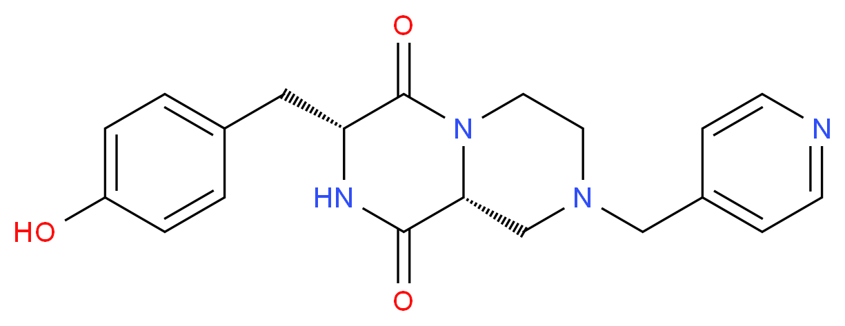 (3R,9aR)-3-(4-hydroxybenzyl)-8-(4-pyridinylmethyl)tetrahydro-2H-pyrazino[1,2-a]pyrazine-1,4(3H,6H)-dione_Molecular_structure_CAS_)