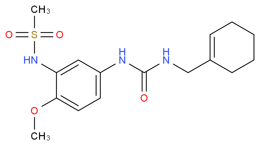 N-[5-({[(cyclohex-1-en-1-ylmethyl)amino]carbonyl}amino)-2-methoxyphenyl]methanesulfonamide_Molecular_structure_CAS_)