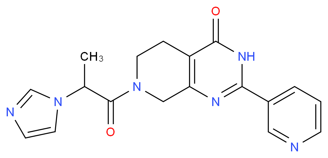 7-[2-(1H-imidazol-1-yl)propanoyl]-2-pyridin-3-yl-5,6,7,8-tetrahydropyrido[3,4-d]pyrimidin-4(3H)-one_Molecular_structure_CAS_)