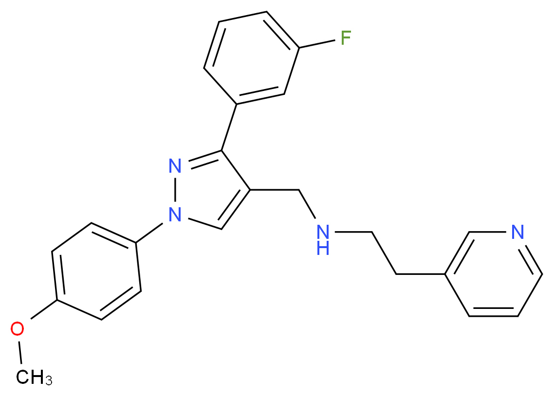N-{[3-(3-fluorophenyl)-1-(4-methoxyphenyl)-1H-pyrazol-4-yl]methyl}-2-(3-pyridinyl)ethanamine_Molecular_structure_CAS_)