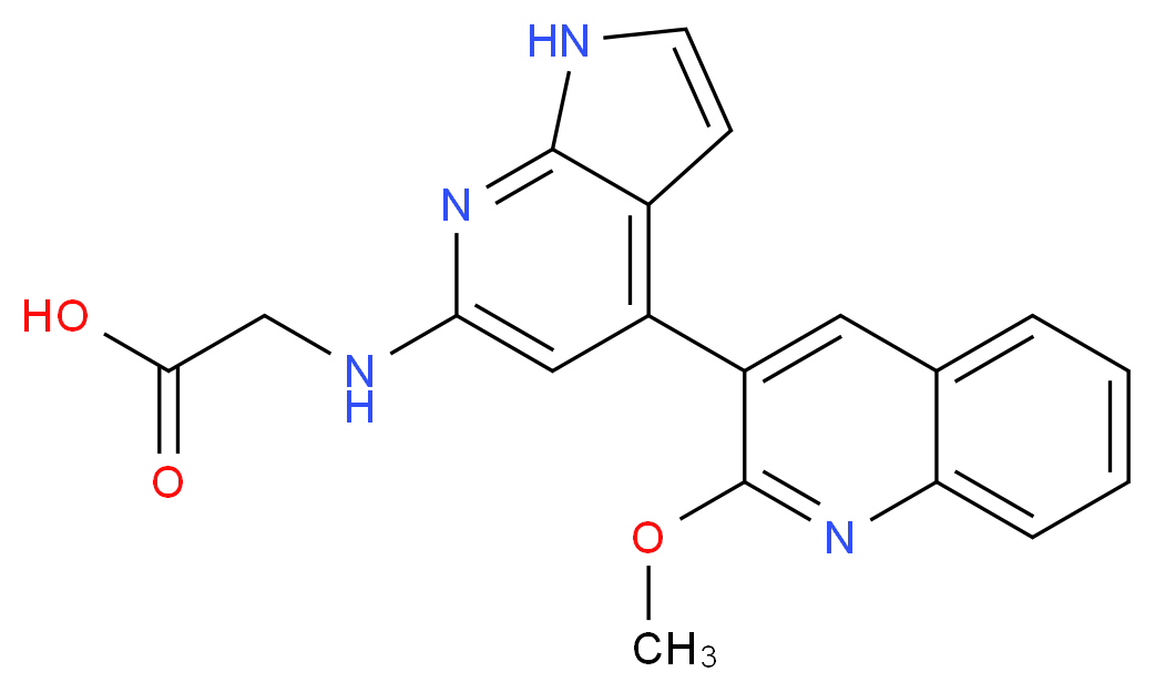 N-[4-(2-methoxyquinolin-3-yl)-1H-pyrrolo[2,3-b]pyridin-6-yl]glycine_Molecular_structure_CAS_)