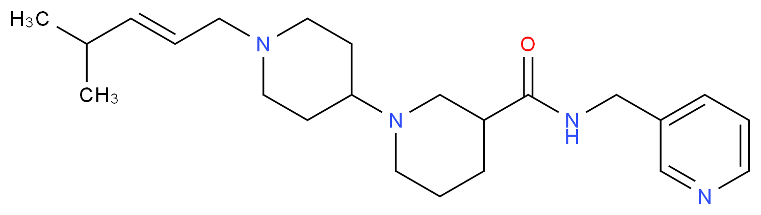 1'-[(2E)-4-methyl-2-penten-1-yl]-N-(3-pyridinylmethyl)-1,4'-bipiperidine-3-carboxamide_Molecular_structure_CAS_)