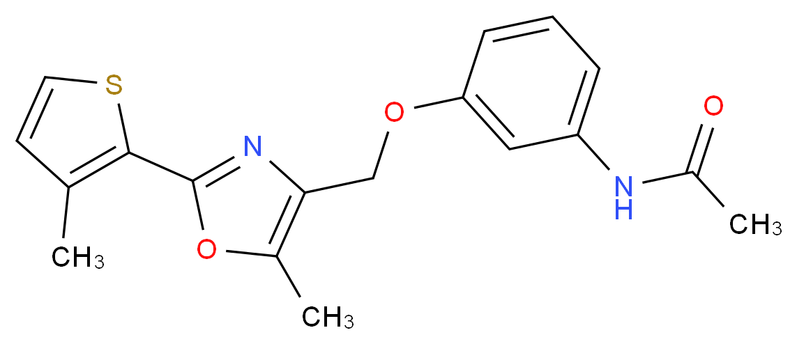 N-(3-{[5-methyl-2-(3-methyl-2-thienyl)-1,3-oxazol-4-yl]methoxy}phenyl)acetamide_Molecular_structure_CAS_)
