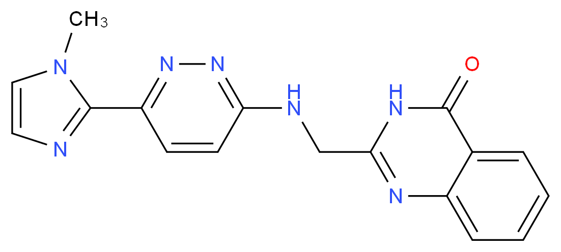 2-({[6-(1-methyl-1H-imidazol-2-yl)pyridazin-3-yl]amino}methyl)quinazolin-4(3H)-one_Molecular_structure_CAS_)