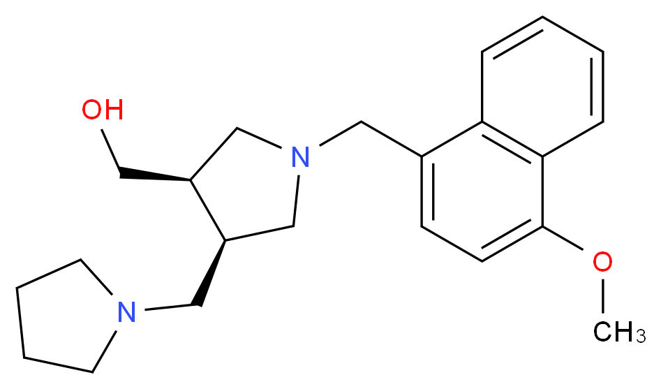 [(3R*,4R*)-1-[(4-methoxy-1-naphthyl)methyl]-4-(pyrrolidin-1-ylmethyl)pyrrolidin-3-yl]methanol_Molecular_structure_CAS_)